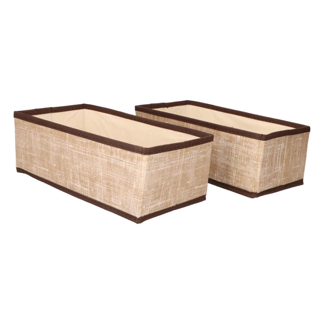 Organizer tekstylny Brązowy 28x14x10 cm komplet 2 sztuk do szafy domu biura