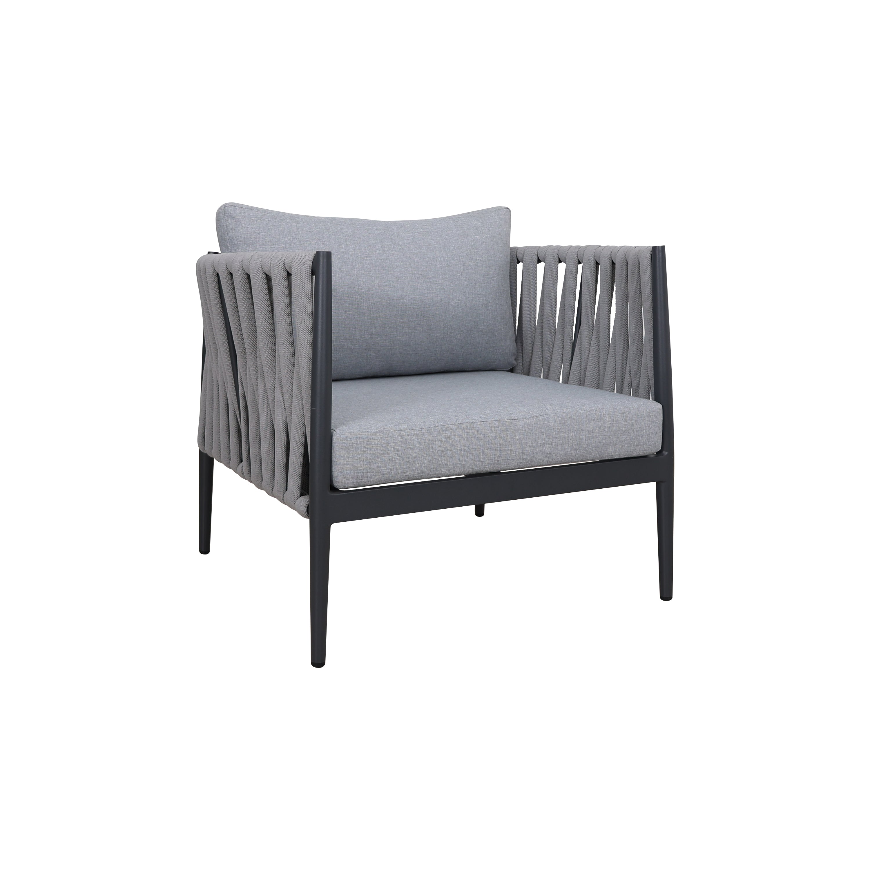 Zestaw Mebli Ogrodowych Aluminium Sofa 2x Fotek Stolik Szary
