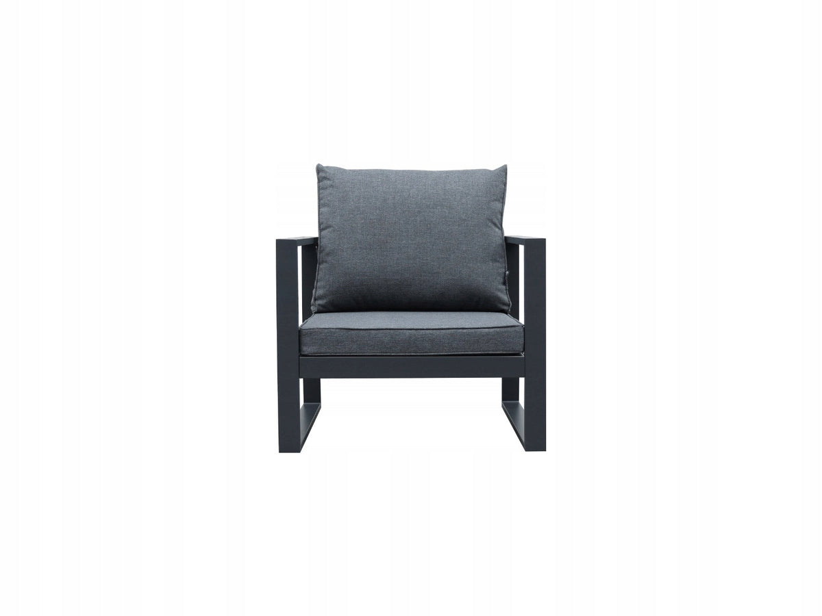 Zestaw mebli ogrodowych antracyt tarasowy 4 el. aluminiowych sofa, kanapa