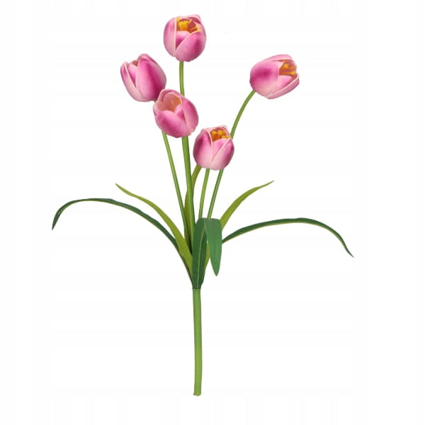 TULIPAN BUKIET TULIPANÓW SZTUCZNYCH PIANKOWYCH 53CM FIOLETOWY