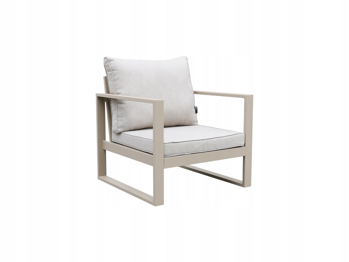 Beżowy zestaw mebli ogrodowych tarasowych 4 el. aluminiowych sofa, kanapa