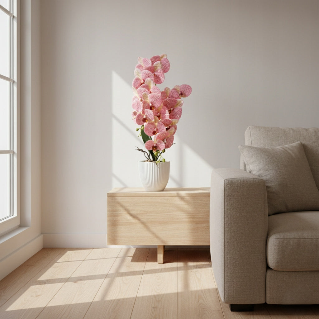 Storczyk w Doniczce Ciemny Różowy 58 cm Kwiat Sztuczny Orchidea Doniczkowy