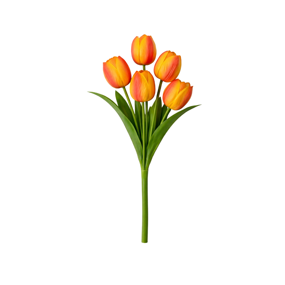 TULIPAN BUKIET TULIPANÓW SZTUCZNYCH PIANKOWYCH 53CM POMARAŃCZ