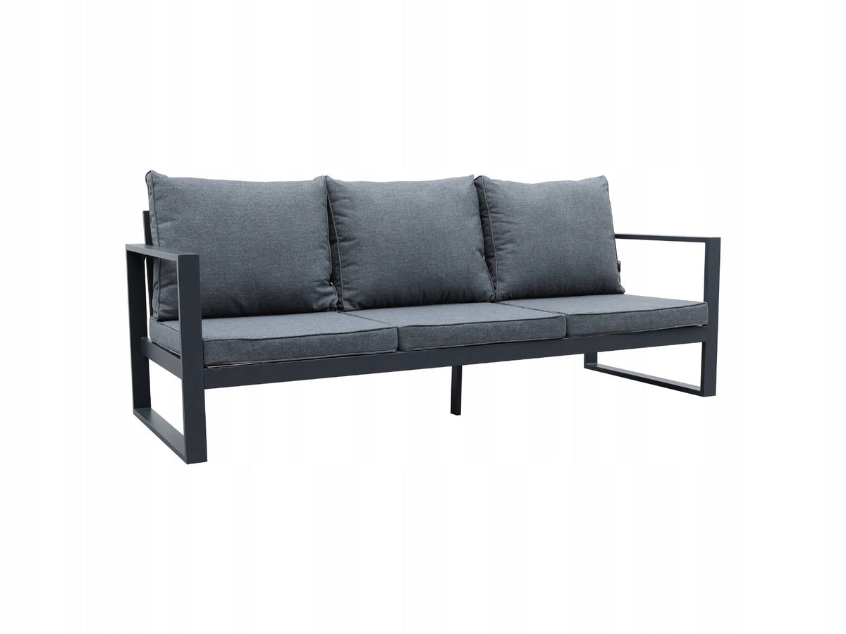 Zestaw mebli ogrodowych antracyt tarasowy 4 el. aluminiowych sofa, kanapa
