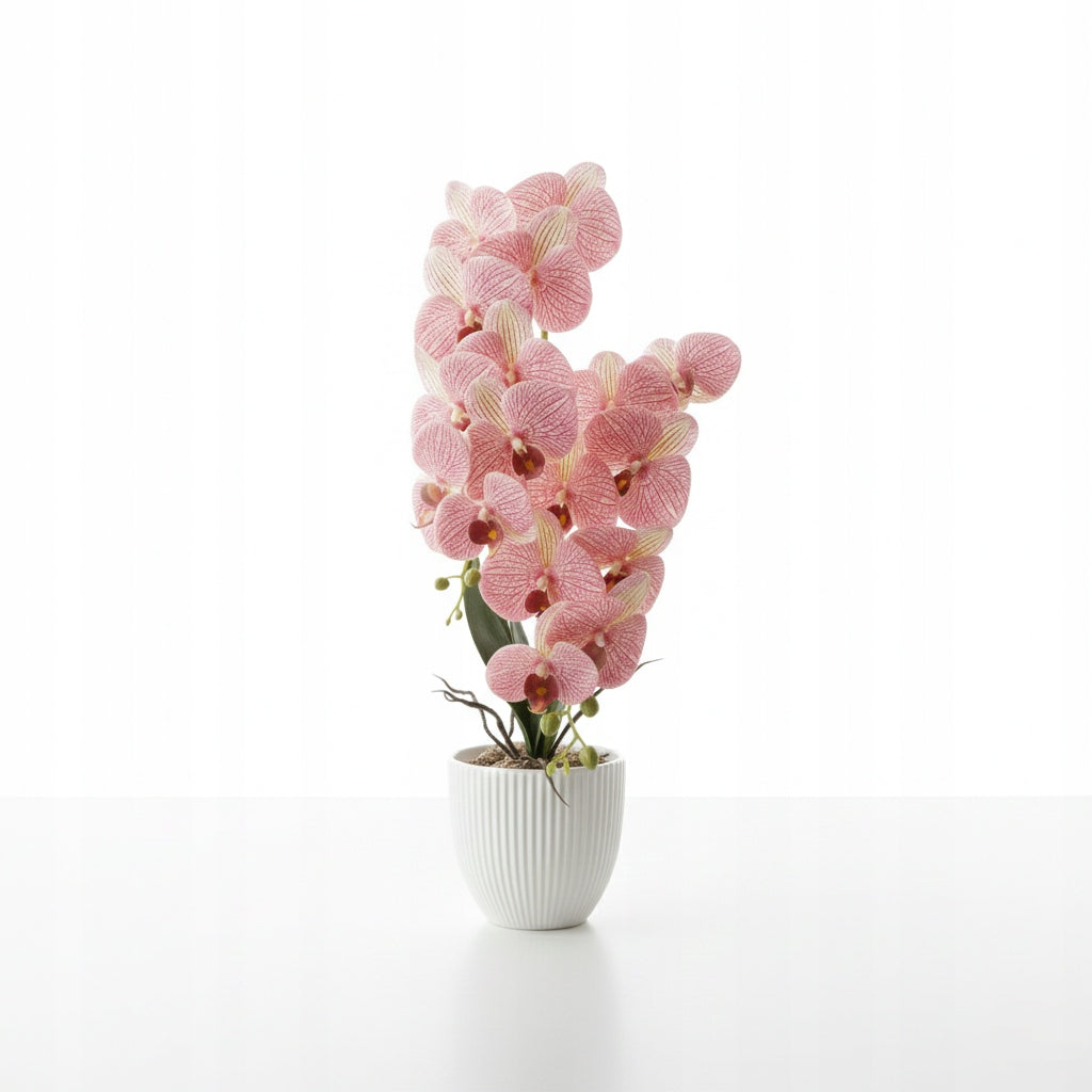 Storczyk w Doniczce Ciemny Różowy 58 cm Kwiat Sztuczny Orchidea Doniczkowy