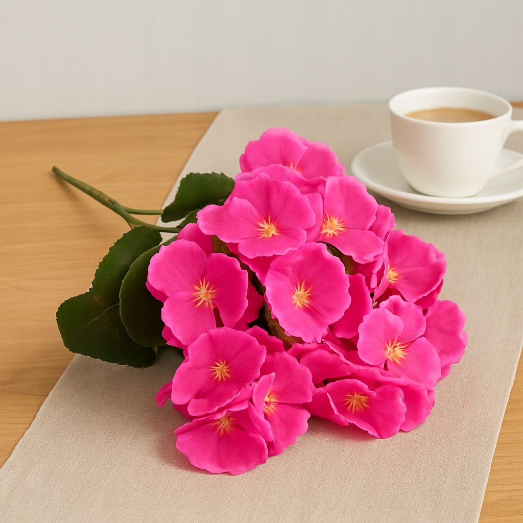 Pelargonia Sztuczna BUKIET 32 cm Realistyczna KWIAT DEKORACYJNY RÓŻOWY DUŻY