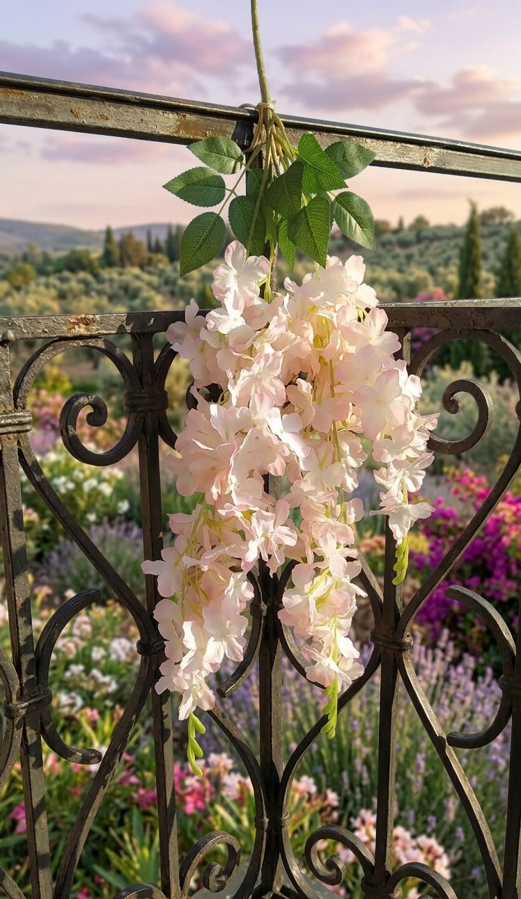 Wisteria Sztuczne Kwiaty Girlanda 65CM Kwiaty Wiszące Balkon Taras