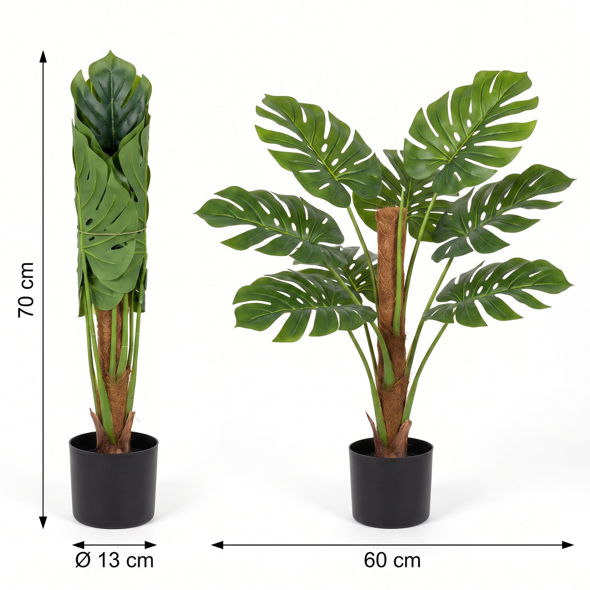 Sztuczna monstera w doniczce 70 cm zielona dekoracja do salonu i biura