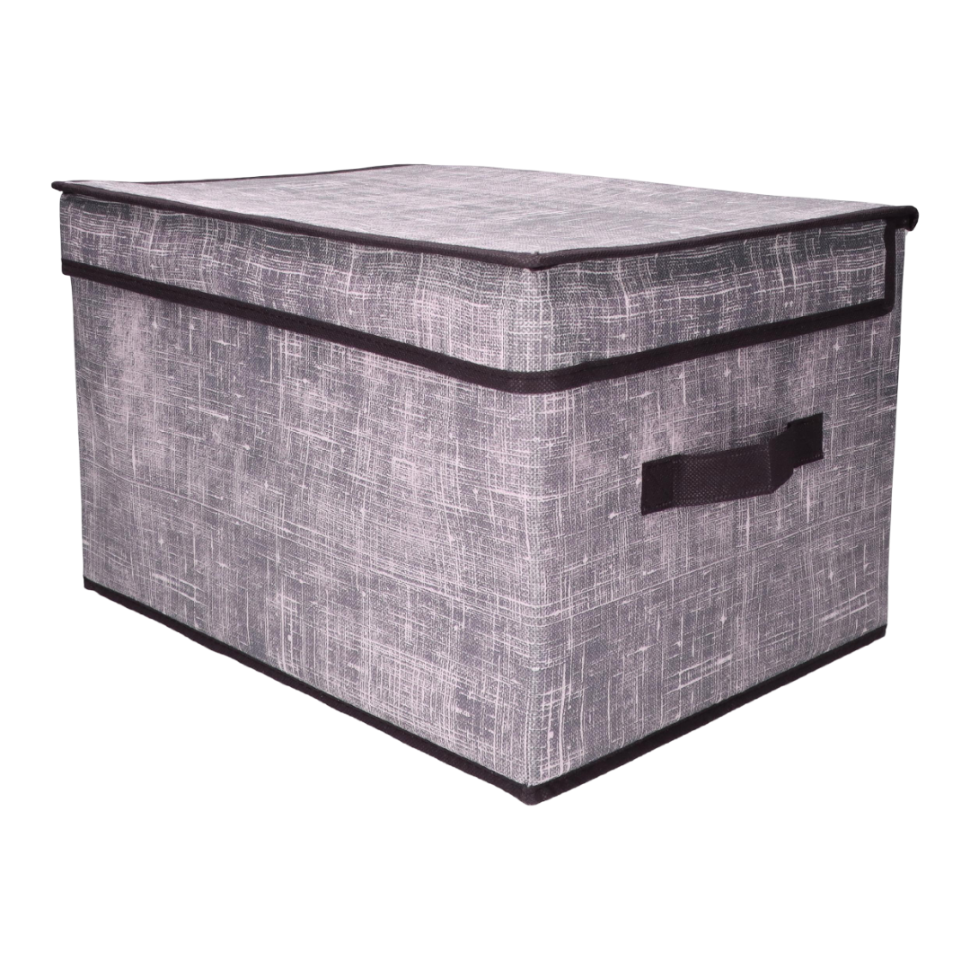 Organizer tekstylny Granatowy 60x40x30 cm z pokrywką pudełko do domu salonu