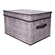 Organizer tekstylny Granatowy 60x40x30 cm z pokrywką pudełko do domu salonu