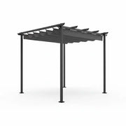 Grafitowa Pergola do Ogrodu na Taras Patio Aluminiowa Żaluzje 300x300x225cm