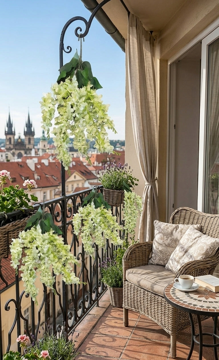 Wisteria Sztuczne Kwiaty Girlanda 65CM Kwiaty Wiszące Balkon Ślub