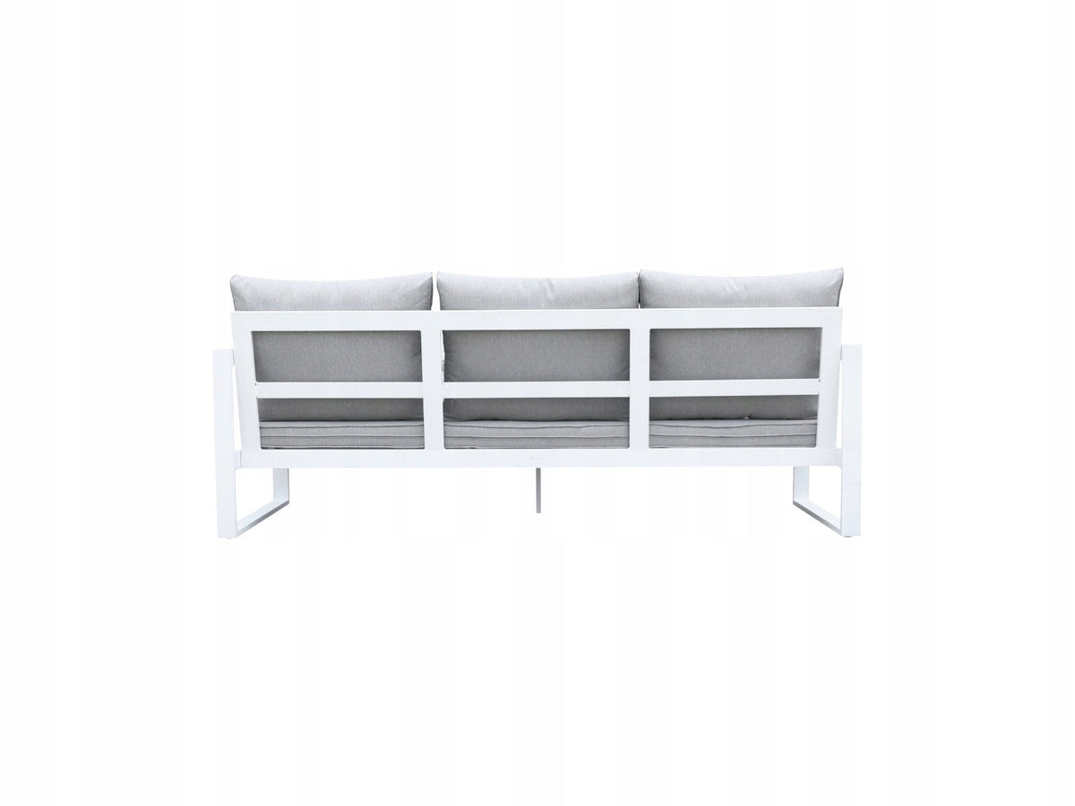 Zestaw mebli ogrodowych biały tarasowy 4 el. aluminiowych sofa, kanapa stół