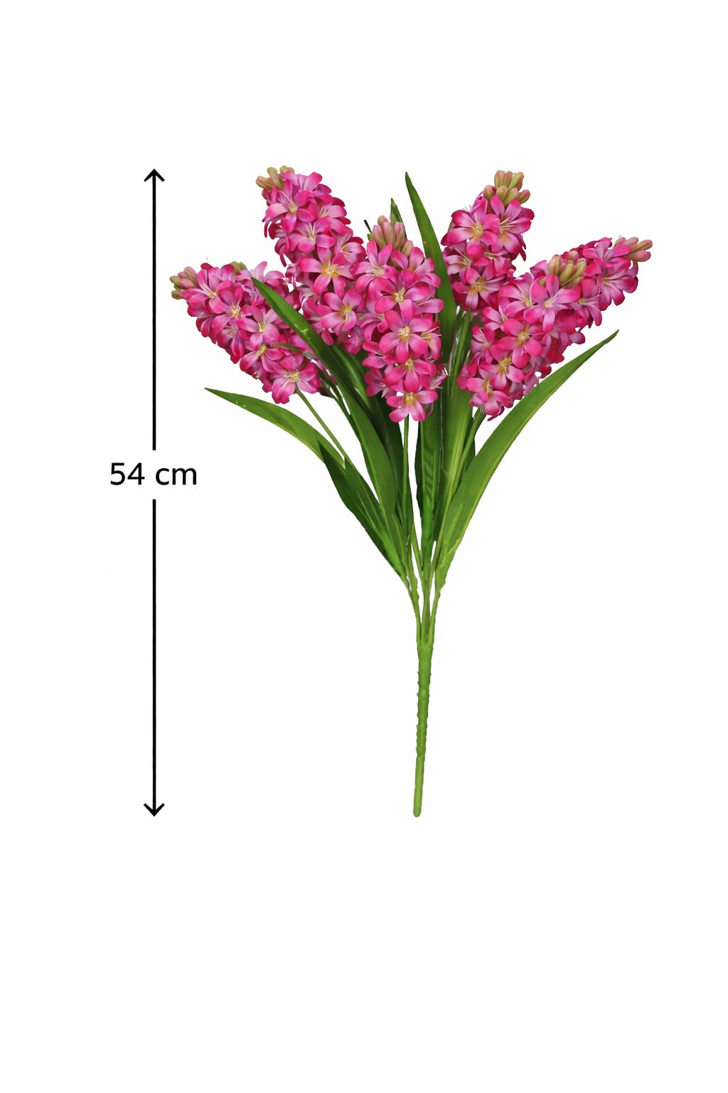 KWIAT SZTUCZNY HIACYNT BUKIET 57CM 7 DUŻYCH GŁÓWEK KOLOR JASNY FIOLET