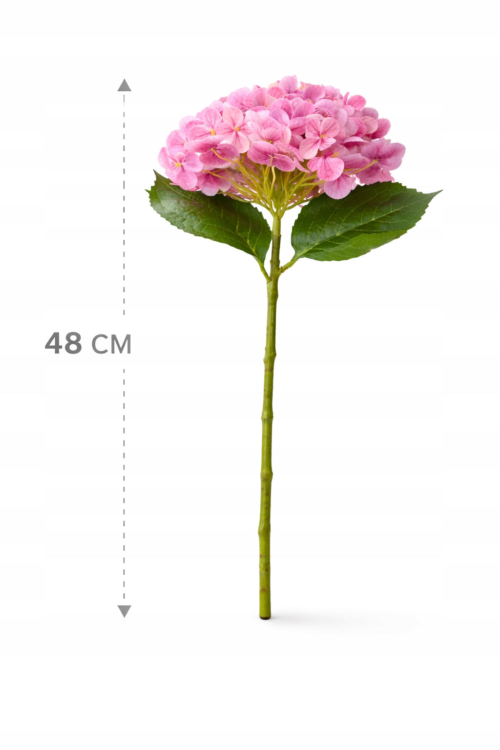 KWIAT SZTUCZNY HORTENSJA 48 CM DUŻY KWIAT REALISTYCZNY WYGLĄD CIEMNY RÓŻ