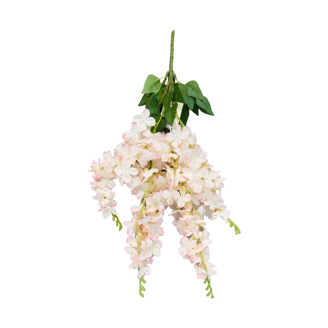 Wisteria Sztuczne Kwiaty Girlanda Kremowa 65CM Kwiaty Wiszące Balkon Taras