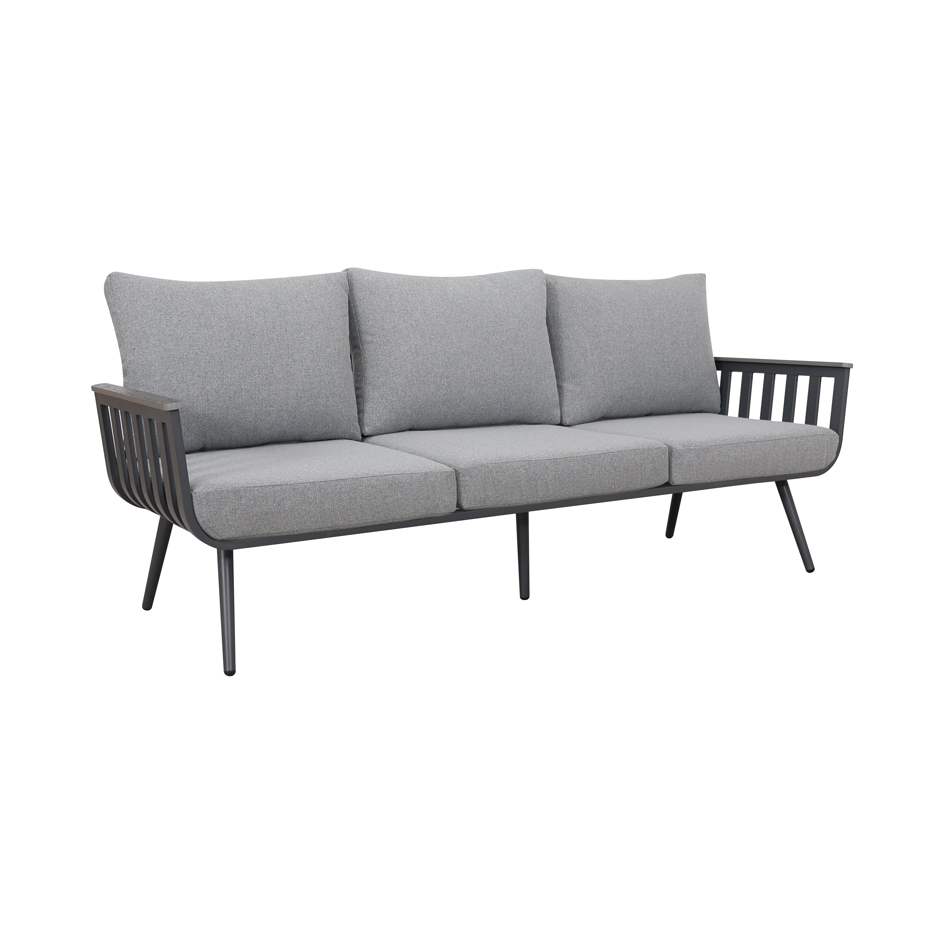 Zestaw Mebli Ogrodowych Sofa Stolik Fotel x2 Grafit