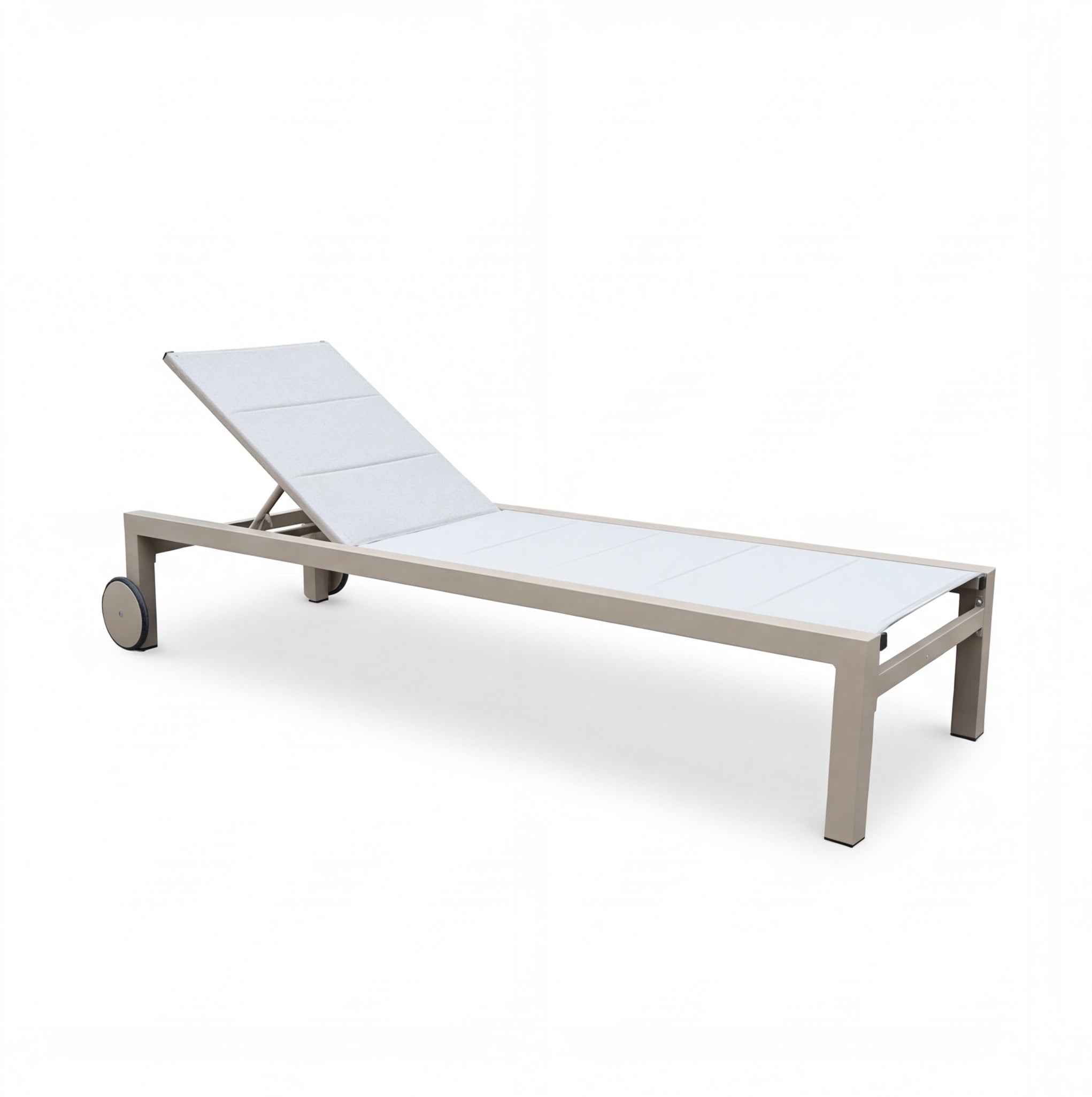 Leżak Ogrodowy Basenowy Aluminium z Kółkami Leżanka na Taras 190x65x35 cm