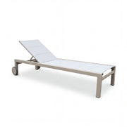 Leżak Ogrodowy Basenowy Aluminium z Kółkami Leżanka na Taras 190x65x35 cm