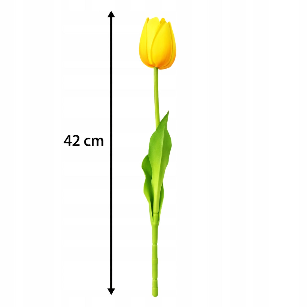 TULIPAN PIANKOWY POJEDYNCZY 42 CM WIOSENNA DEKORACJA WAZONU KOLOR ŻÓŁTY
