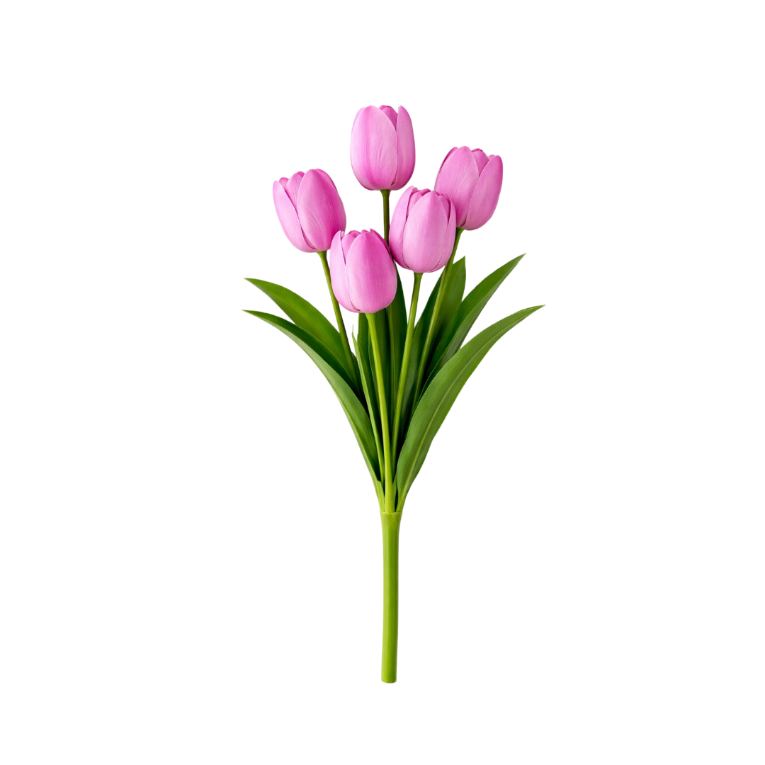 TULIPAN BUKIET TULIPANÓW SZTUCZNYCH PIANKOWYCH 53CM FIOLET