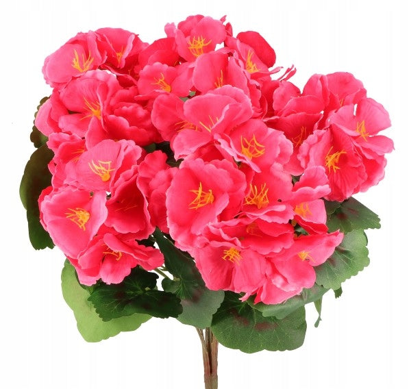 Sztuczna Pelargonia Malinowa Bukiet 7 Gałązek 37 cm Realistyczna Ozdoba