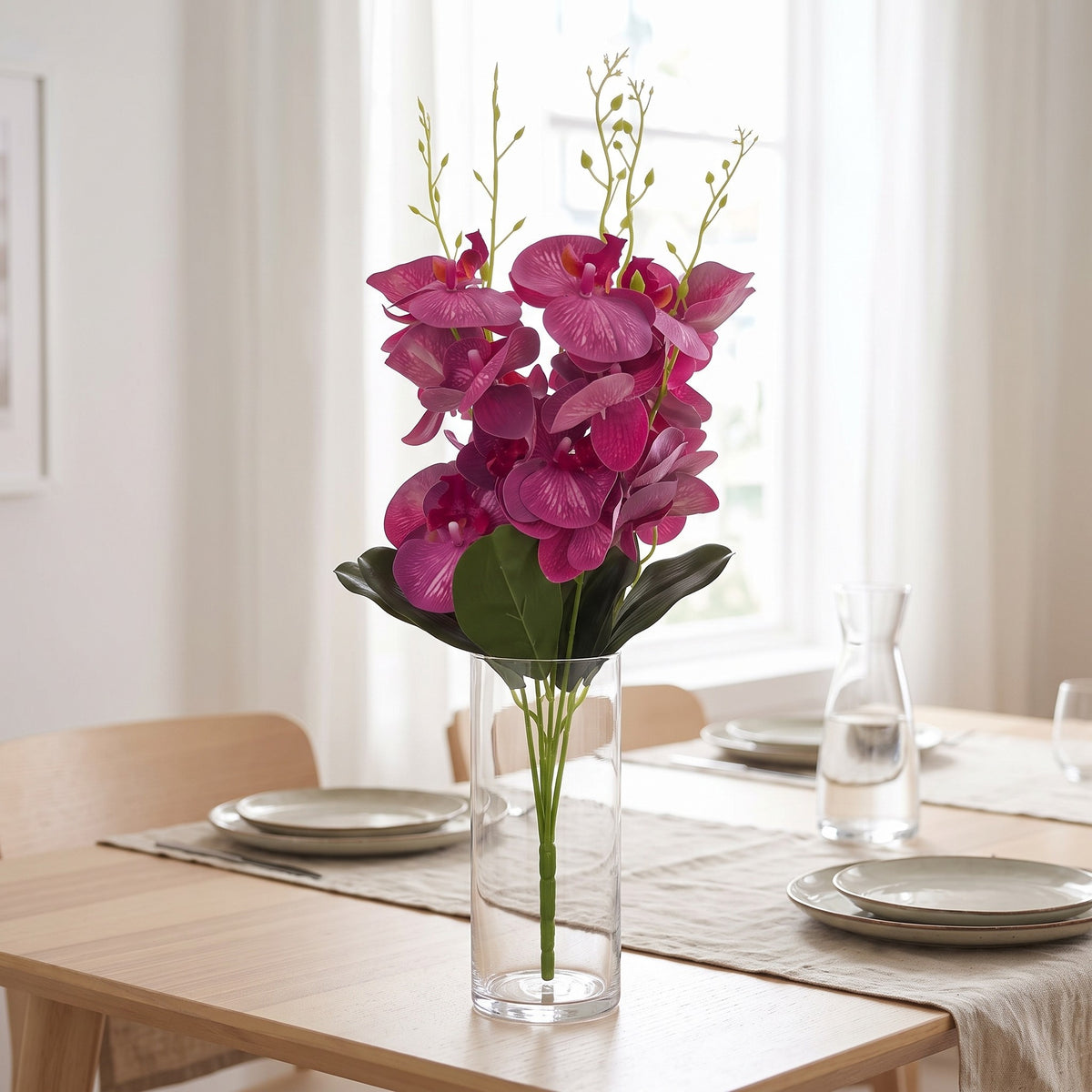 Storczyk Sztuczny Bukiet Intensywnie Różowy 59cm Orchidea 5 Gałązek
