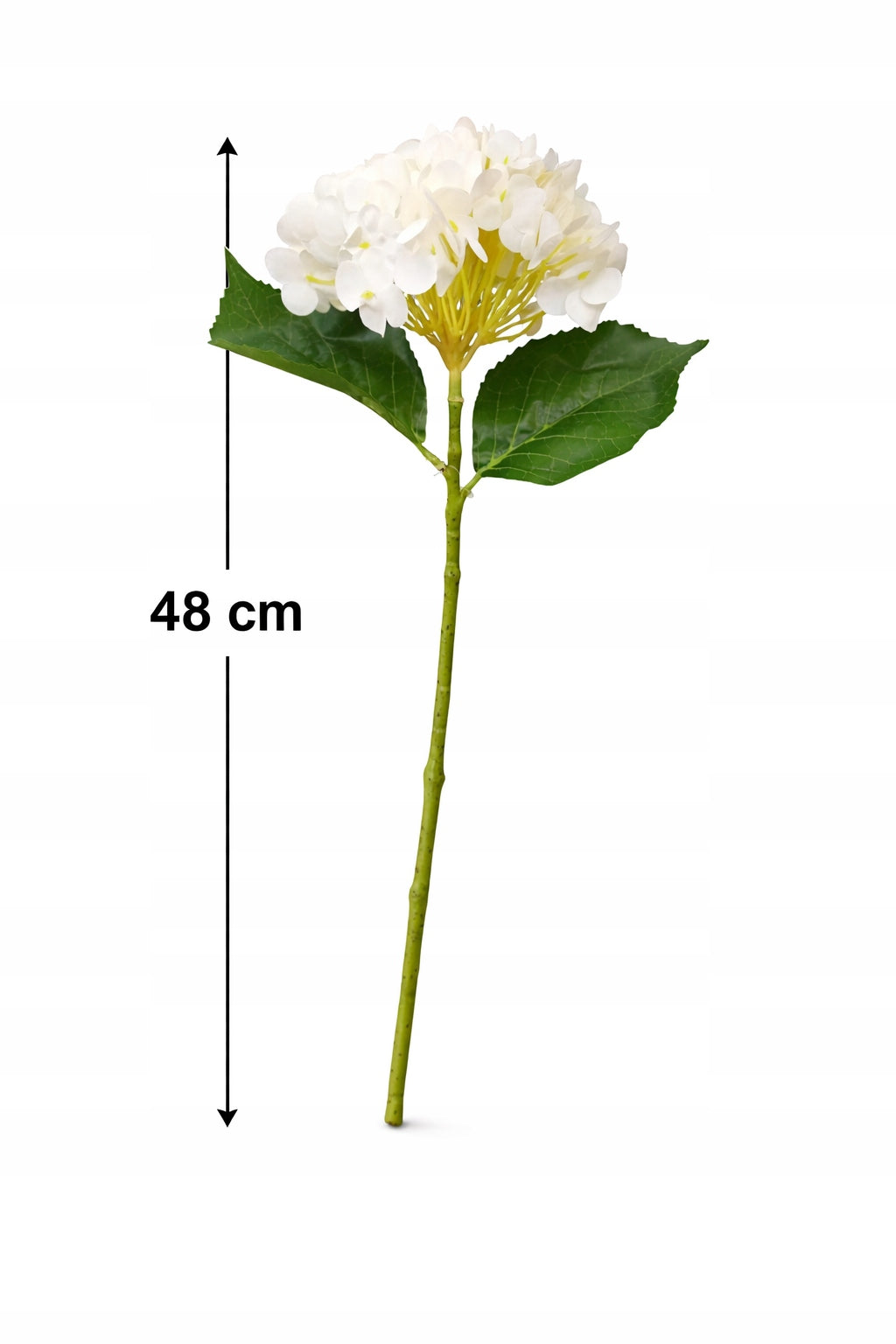 KWIAT SZTUCZNY HORTENSJA 48 CM PIĘKNY DUŻY BIAŁY KWIAT REALISTYCZNY WYGLĄD