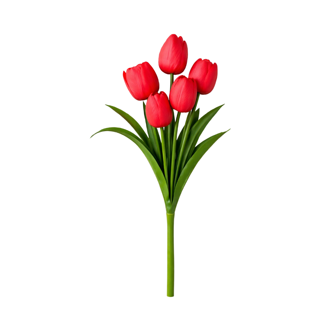 TULIPAN BUKIET TULIPANÓW SZTUCZNYCH PIANKOWYCH 53CM CZERWONY