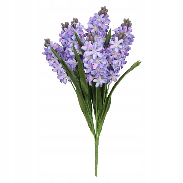 KWIAT SZTUCZNY HIACYNT BUKIET 57CM 7 DUŻYCH GŁÓWEK KOLOR JASNY NIEBIESKI