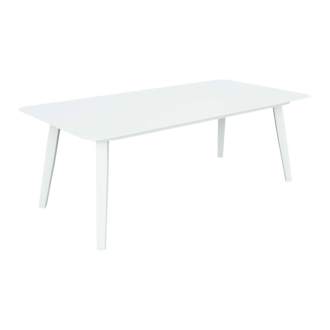Stolik ogrodowy aluminiowy biały 120x60x43 cm lekki wytrzymały tarasowy