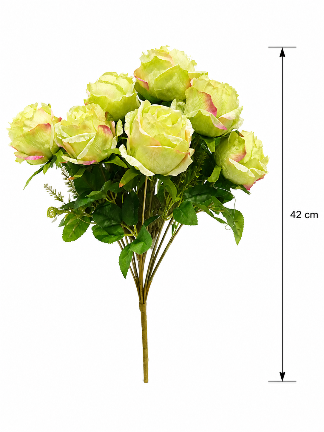 Bukiet Róż Sztucznych 42 cm Jasno Zielone Kwiaty Do Wazonu Salon Taras