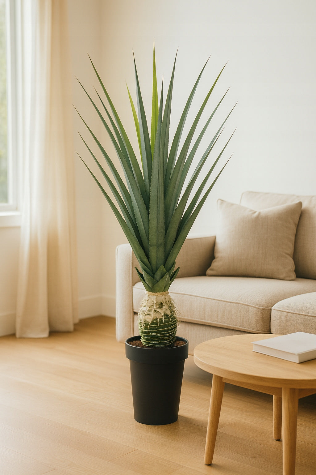Agawa Sztuczna Roślina w Doniczce Aloes 120 cm Nowoczesna Dekoracja Cykas