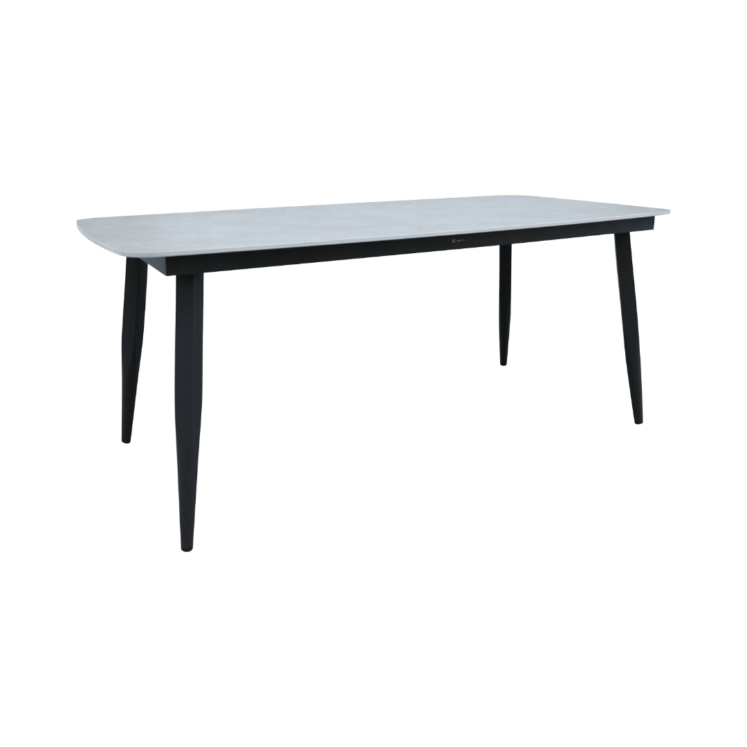 Stół ogrodowy aluminiowy antracytowy 180x90 cm ze spiekiem kamiennym