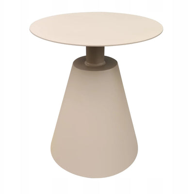 Stolik ogrodowy aluminiowy beżowy okrągły 40x40x50 cm lekki odporny taras