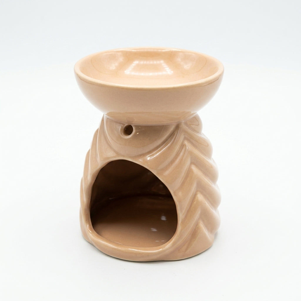 Kominek Ceramiczny Beżowy Podgrzewacz Zapachowy