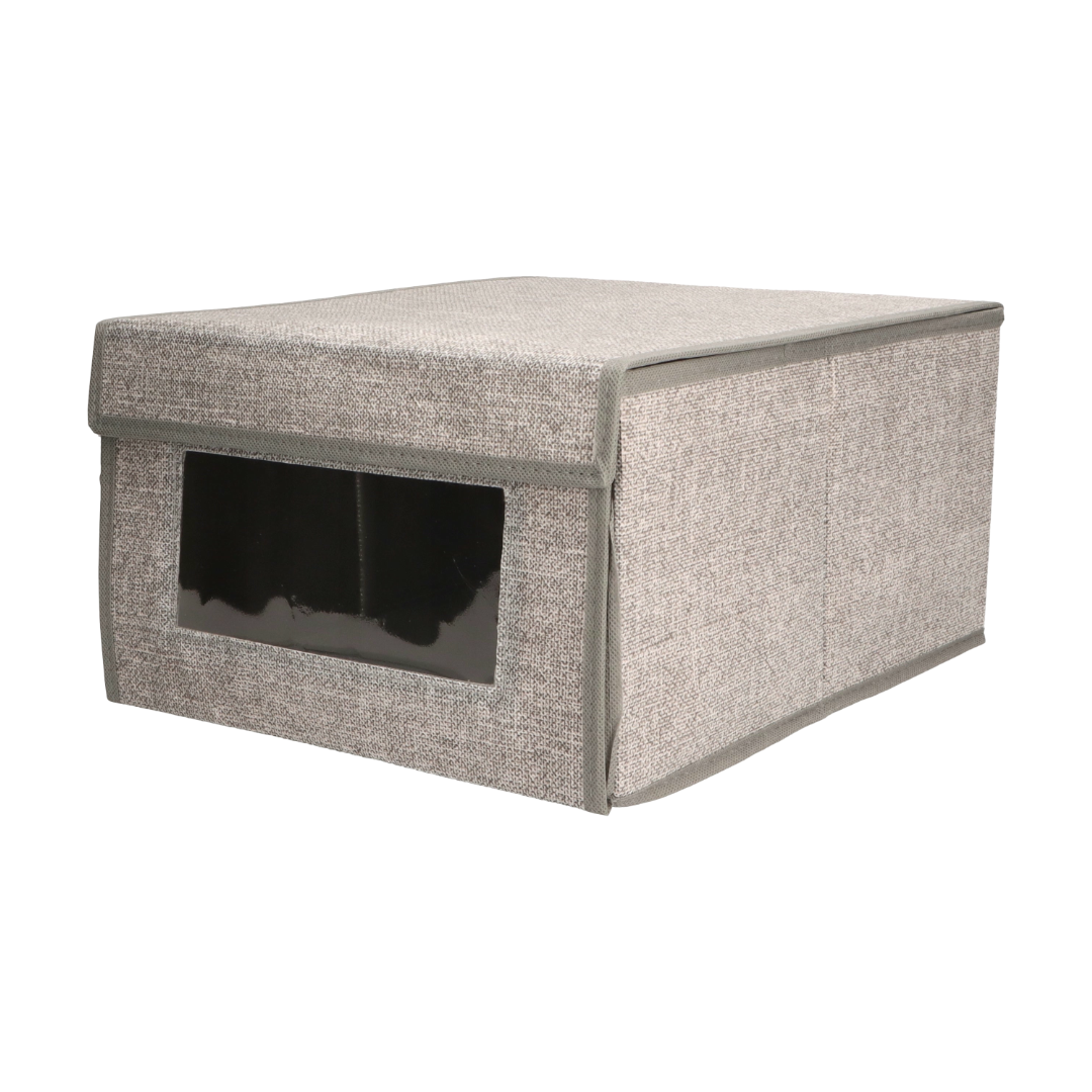 Organizer tekstylny Szary z oknem 34x29x19 cm pudełko do szafy domu biura