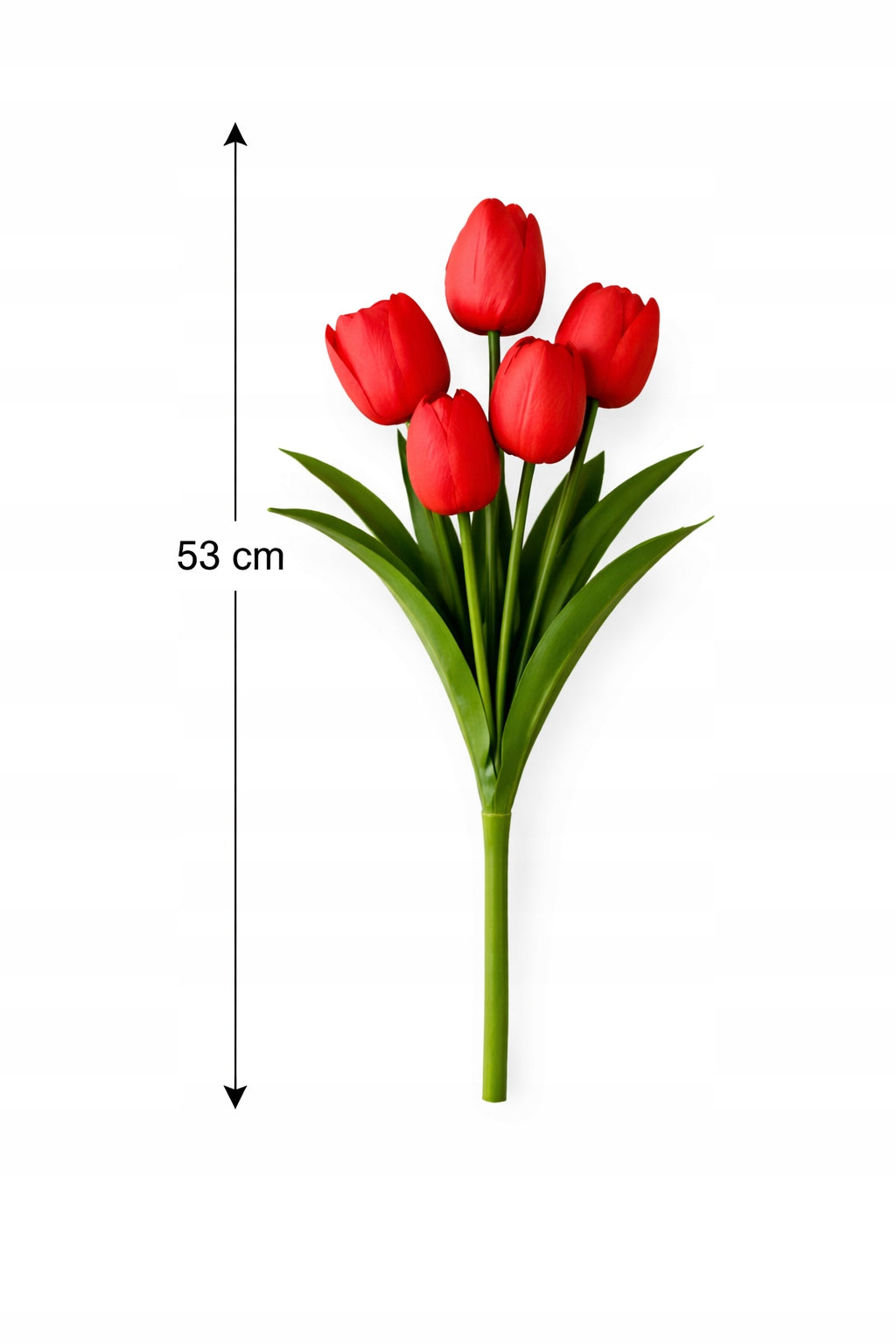 TULIPAN BUKIET TULIPANÓW SZTUCZNYCH PIANKOWYCH 53CM CZERWONY