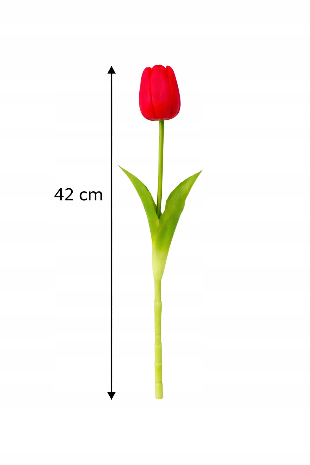 TULIPAN PIANKOWY POJEDYNCZY 42 CM WIOSENNA DEKORACJA WAZONU KOLOR CZERWONY