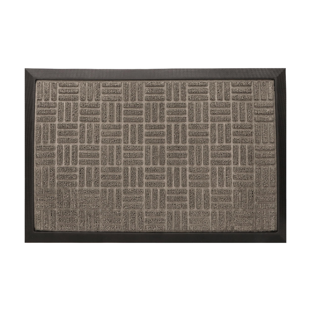 Wycieraczka 40x60cm oliwkowa materiałowa z gumowym spodem i krawędziami