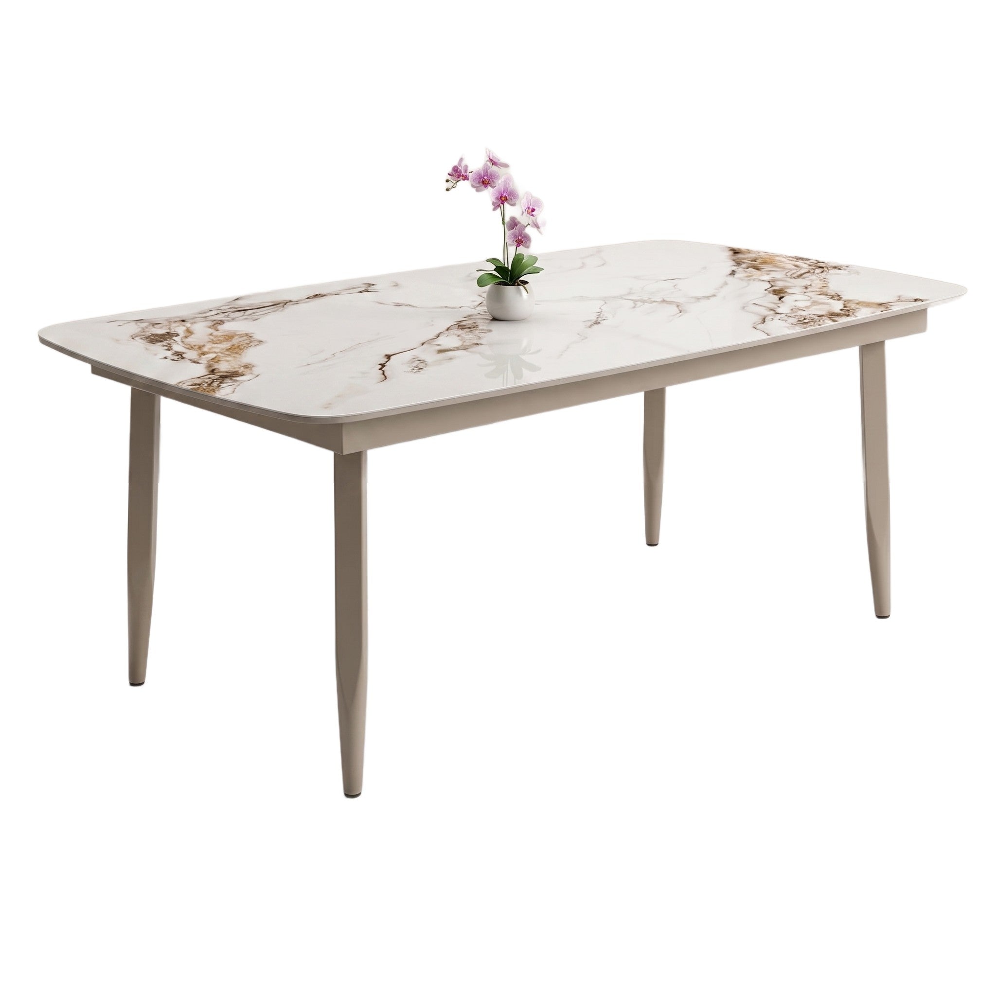 Stół ogrodowy aluminiowy beżowy 180x90 cm Spiek kamienny solidny i trwały