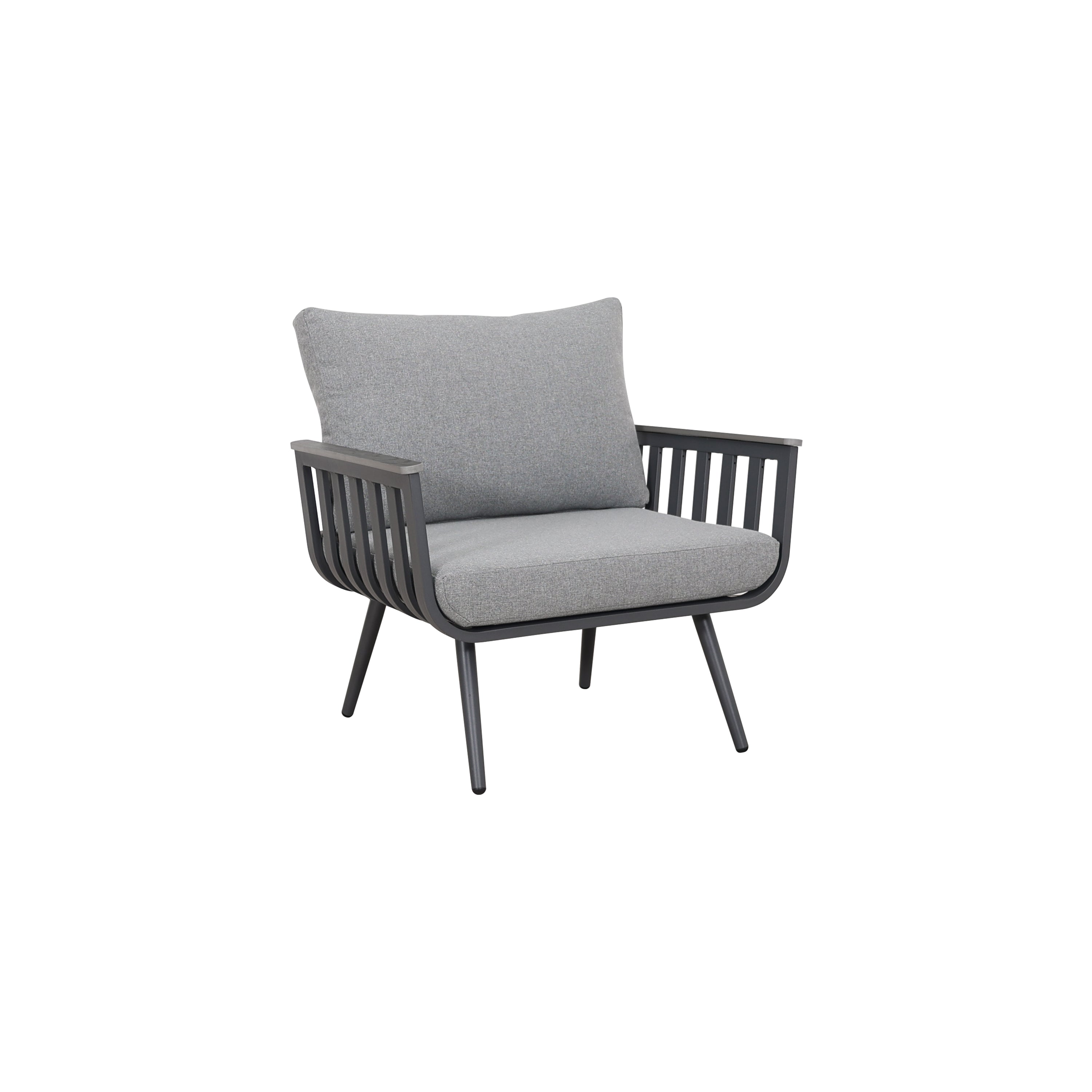 Zestaw Mebli Ogrodowych Sofa Stolik Fotel x2 Grafit