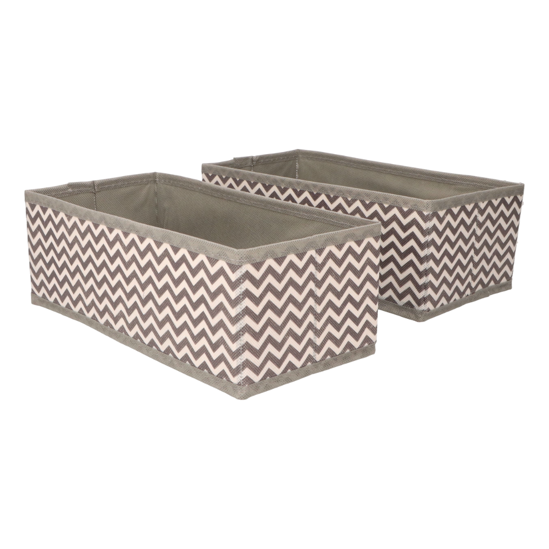 Organizer tekstylny Zygzak 28x14x10 cm komplet 2 sztuk do szafy domu biura