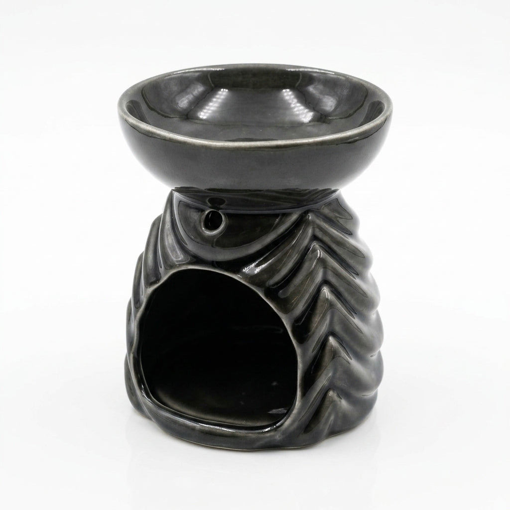 Kominek Ceramiczny Czarny Podgrzewacz Zapachowy