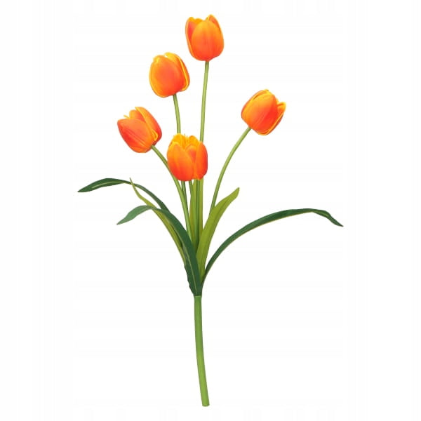 TULIPAN BUKIET TULIPANÓW SZTUCZNYCH PIANKOWYCH 53CM ŻÓŁTO-POMARAŃCZOWY