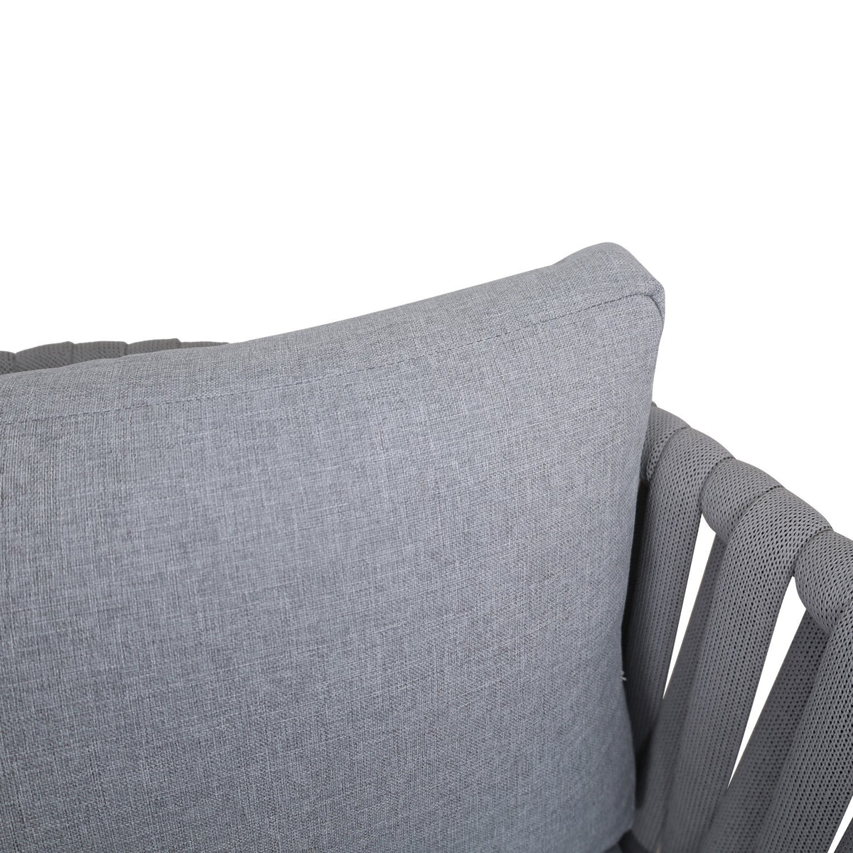 Zestaw Mebli Ogrodowych Aluminium Sofa 2x Fotel Stolik Szary