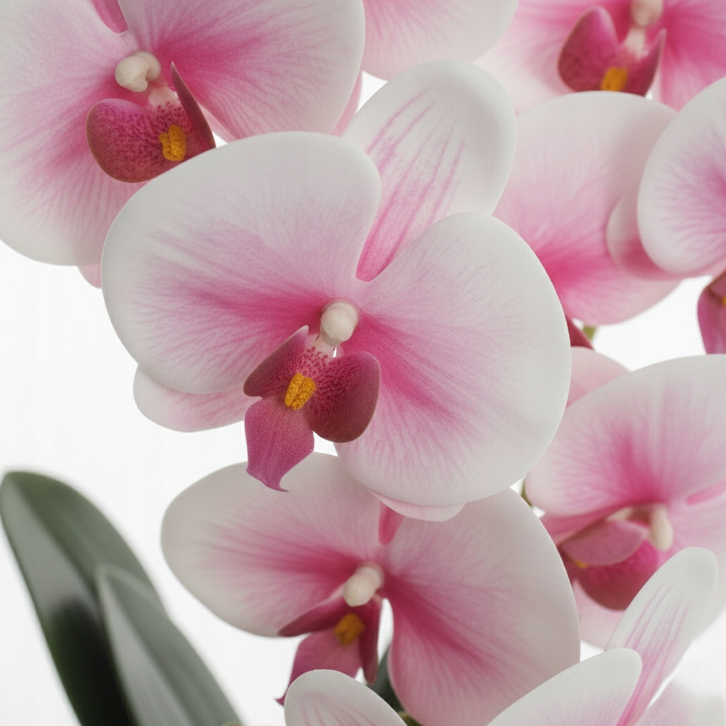Storczyk w Doniczce Biały Różowy 58 cm Orchidea Kwiat Sztuczny Dekoracyjny