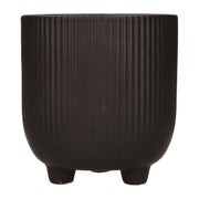 Doniczka Osłonka Czarna 15 Ceramiczna na Trzech Nóżkach Designerska Donica