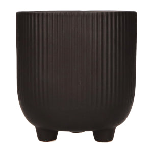 Doniczka Osłonka Czarna 15 Ceramiczna na Trzech Nóżkach Designerska Donica