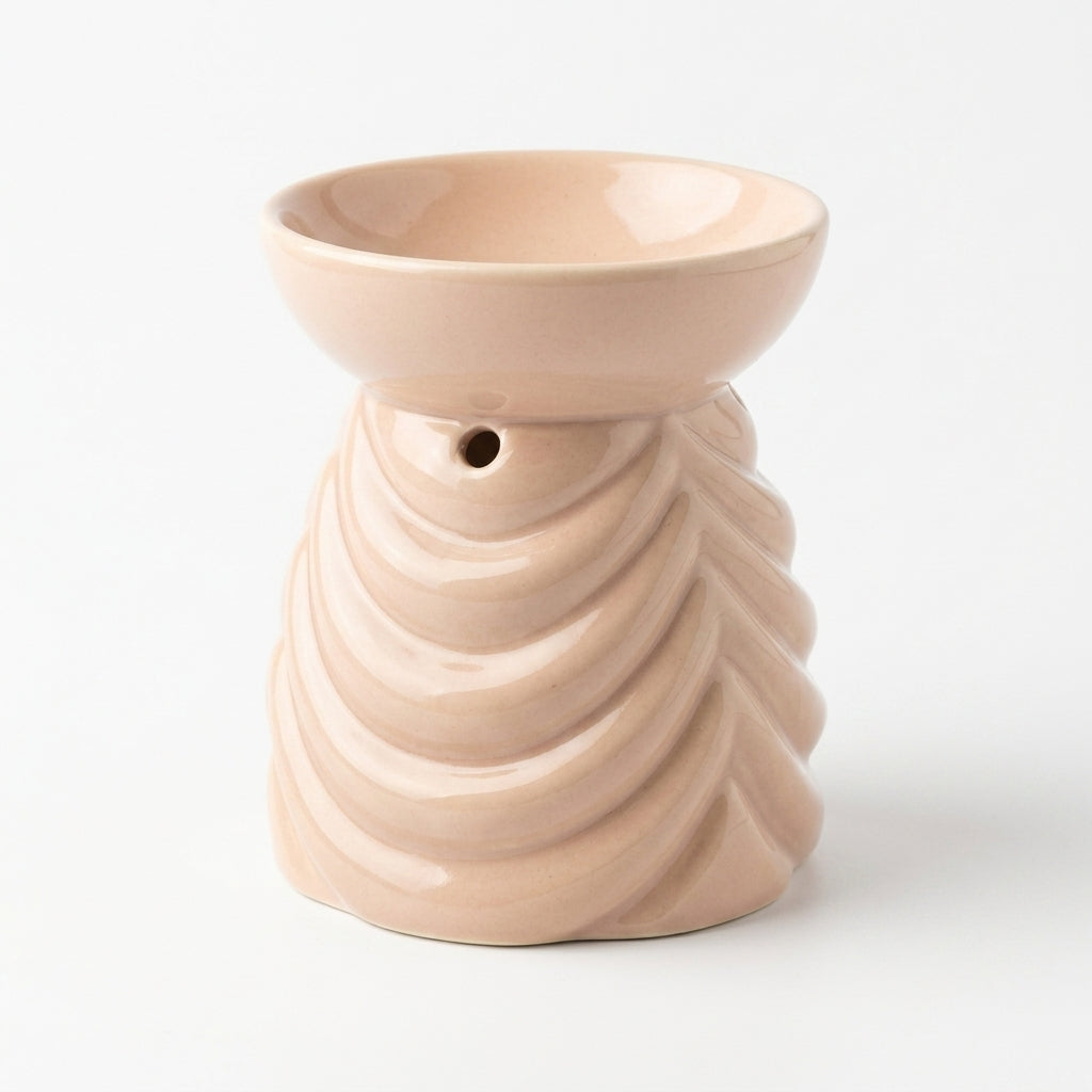 Kominek Ceramiczny Beżowy Podgrzewacz Zapachowy